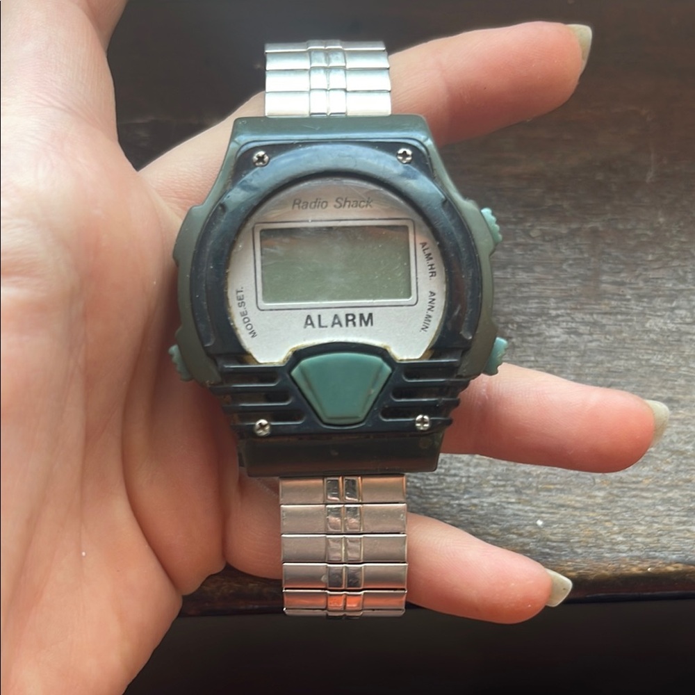 Black and Silver Digital Watch